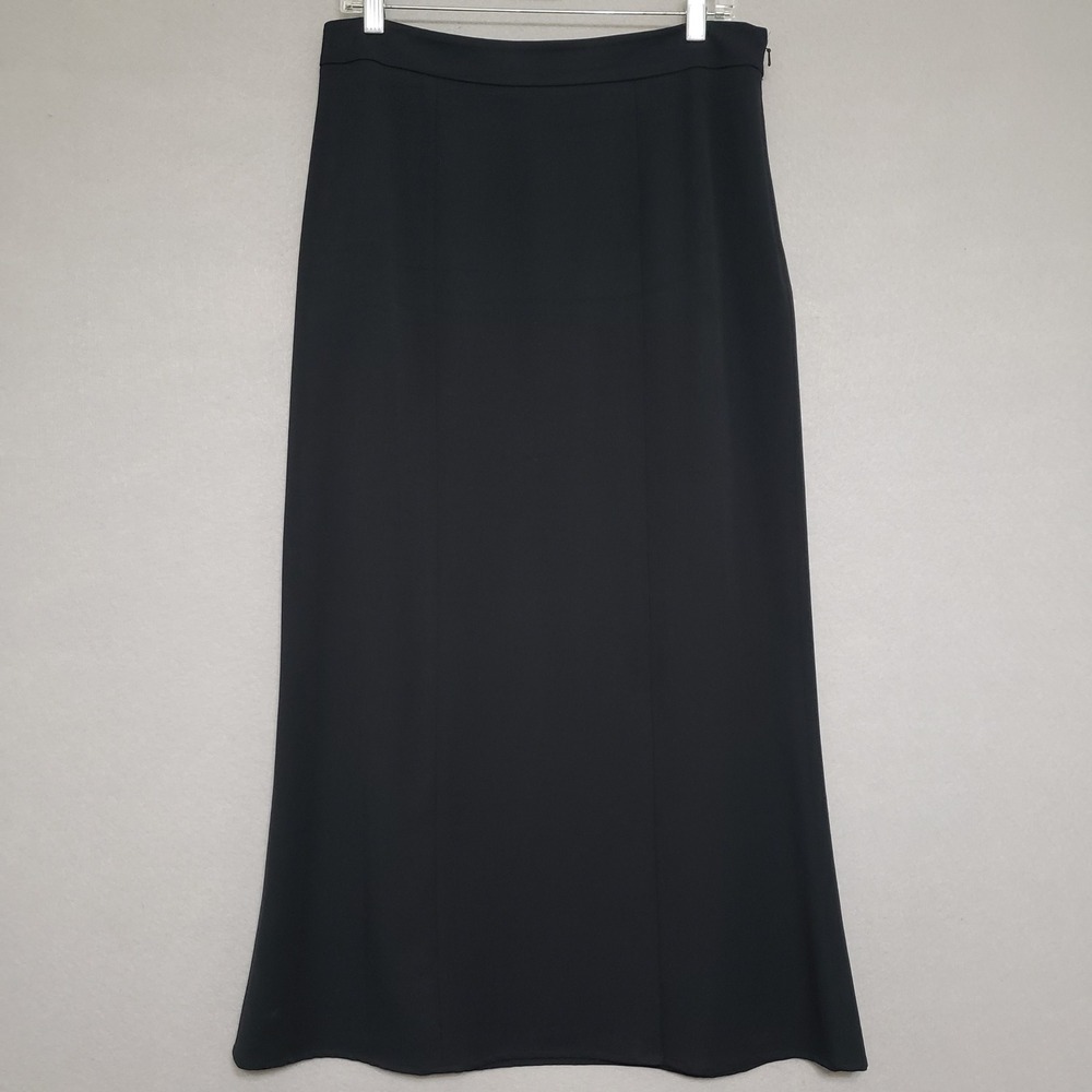 Katherine Kelly Women 12 Maxi Skirt Black Professional Officecore Pencil Vent